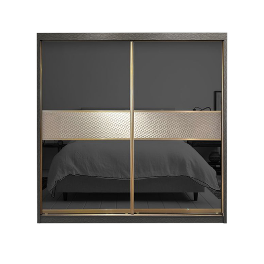 Miya Anti Jump Sliding Door Wardrobe 6x8,8x8 | Melamine | Almari Anti-Jump