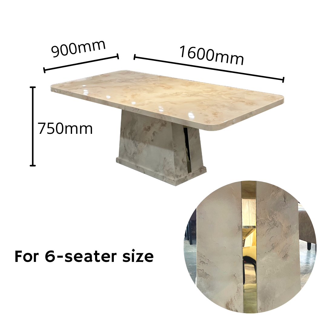 Snowsky Marble Dining set 1+8