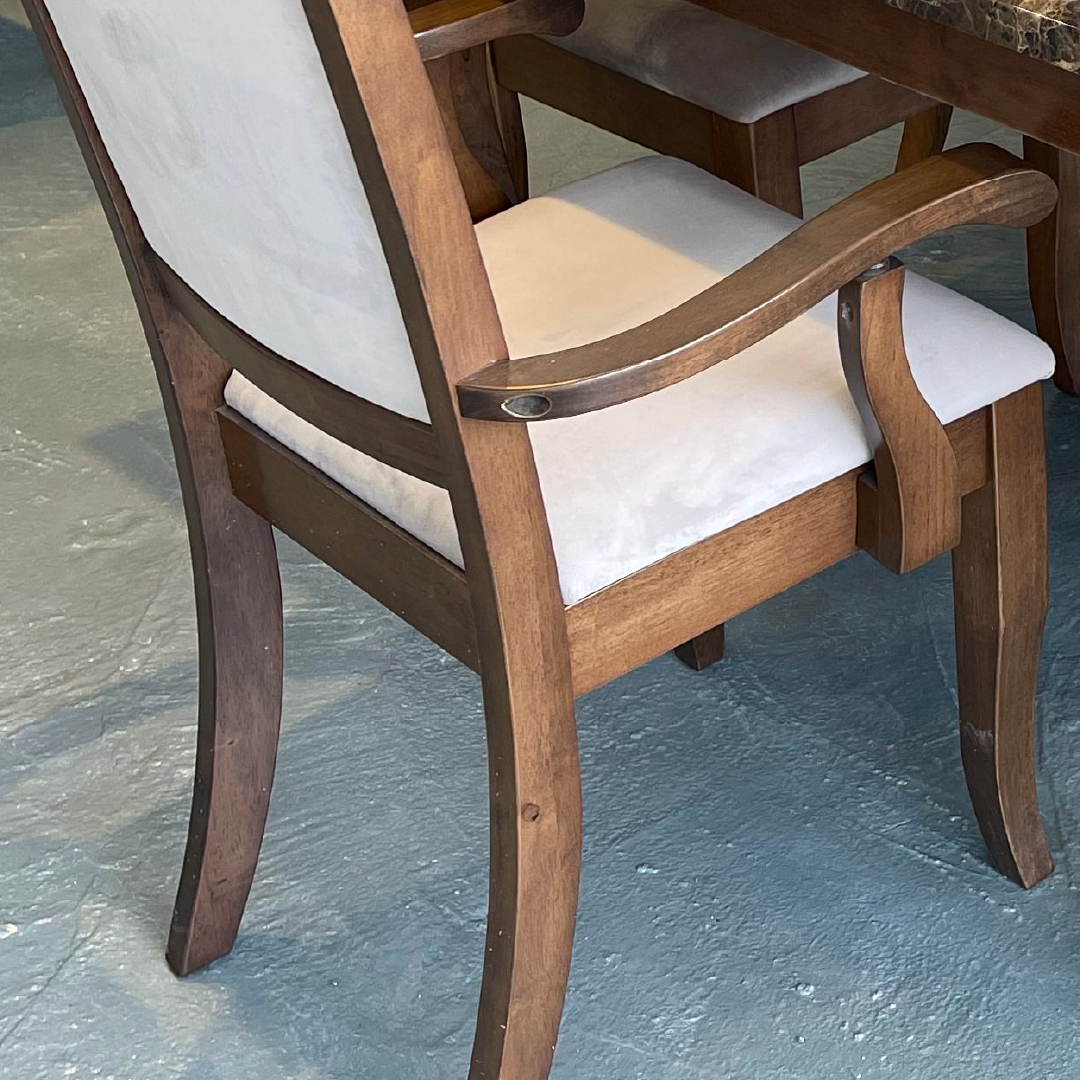Miko Brown Marble Dining set 1+8