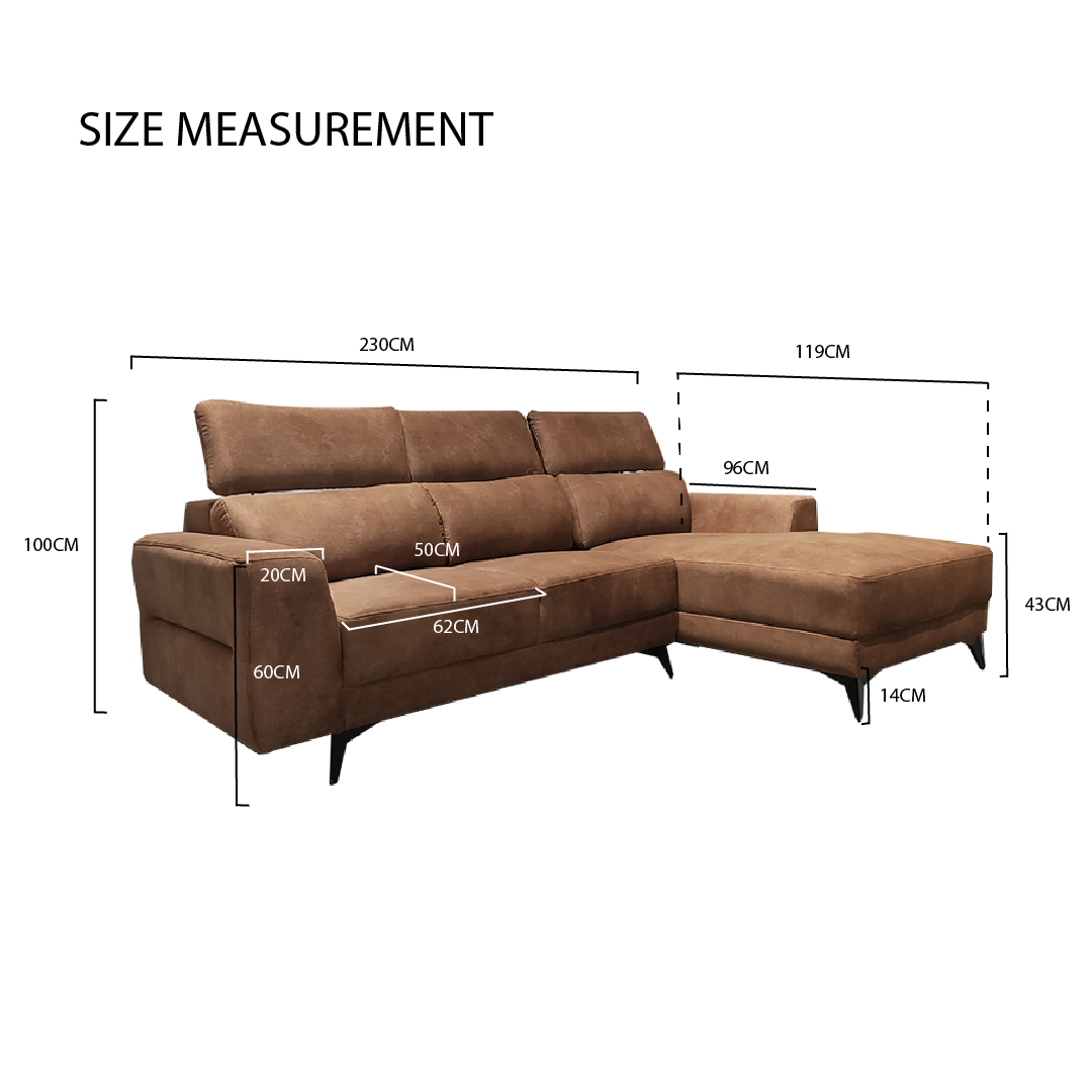 Mayor 3 Seaters L shape Sofa