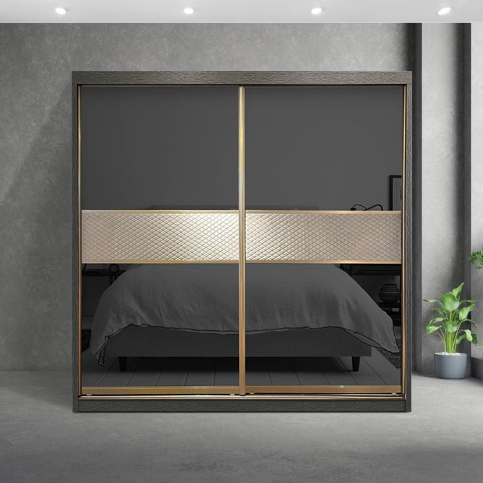 Miya Anti Jump Sliding Door Wardrobe 6x8,8x8 | Melamine | Almari Anti-Jump