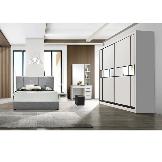 Laurel Bedroom Set ~ Bedframe +Wardrobe + Dressing Table & Stool~ Bedroom ~