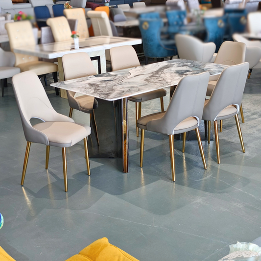 Gracie Crystal Marble Dining Set