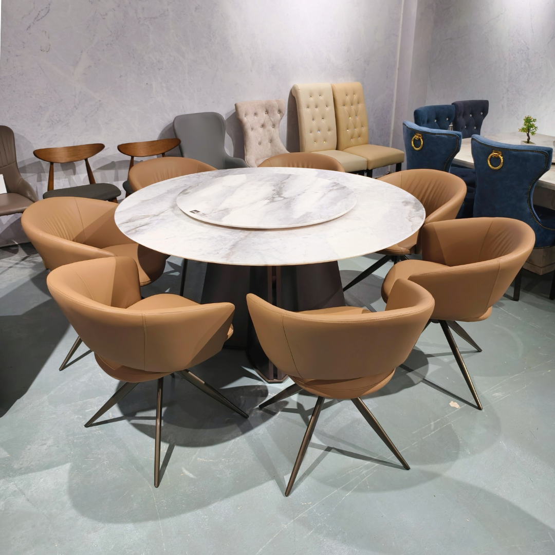 Ellis Round Marble Dining Set