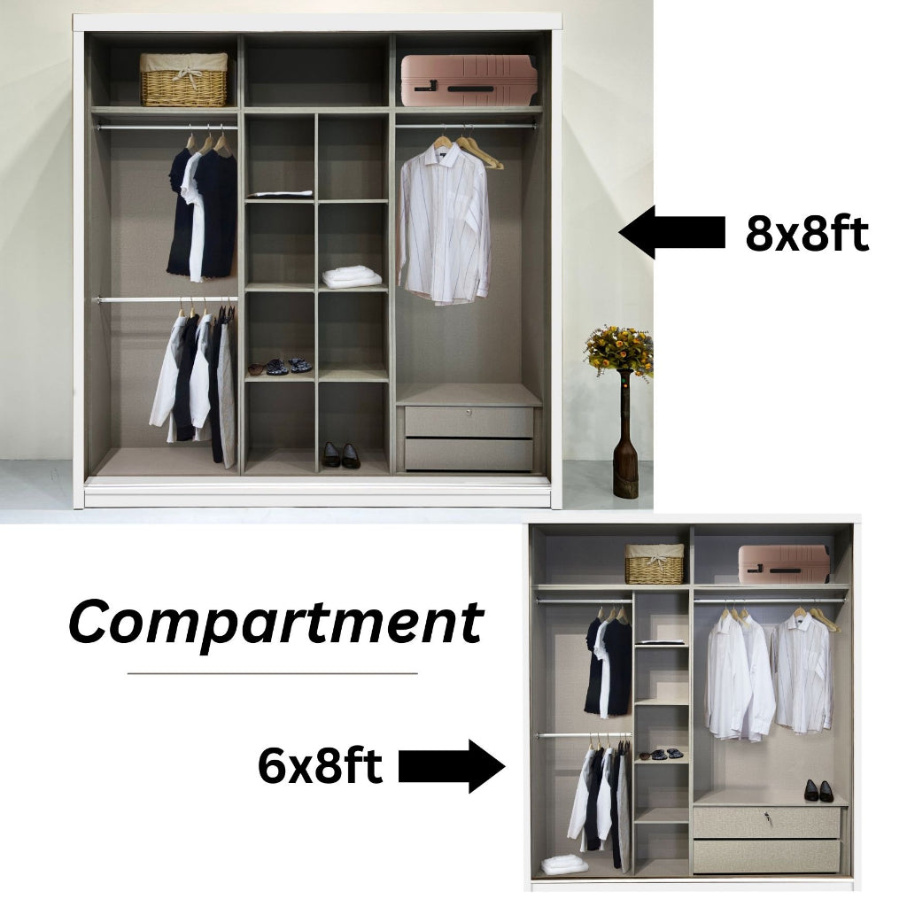 Diamond White Bedroom Set-Bedframe +Wardrobe +Dressing Table&Stool +Side Table