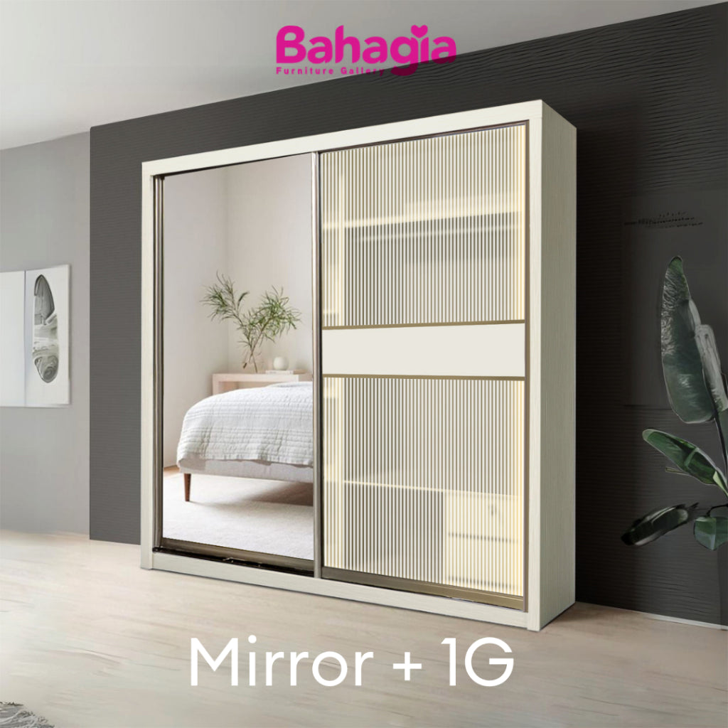 Kolva LED light Anti-Jump Sliding Doors Wardrobe