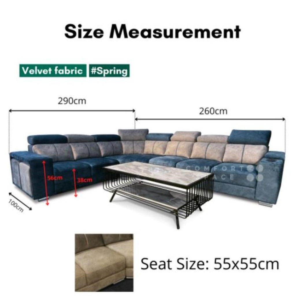 Titanic 6 Seaters C Shape Sofa | 72-39