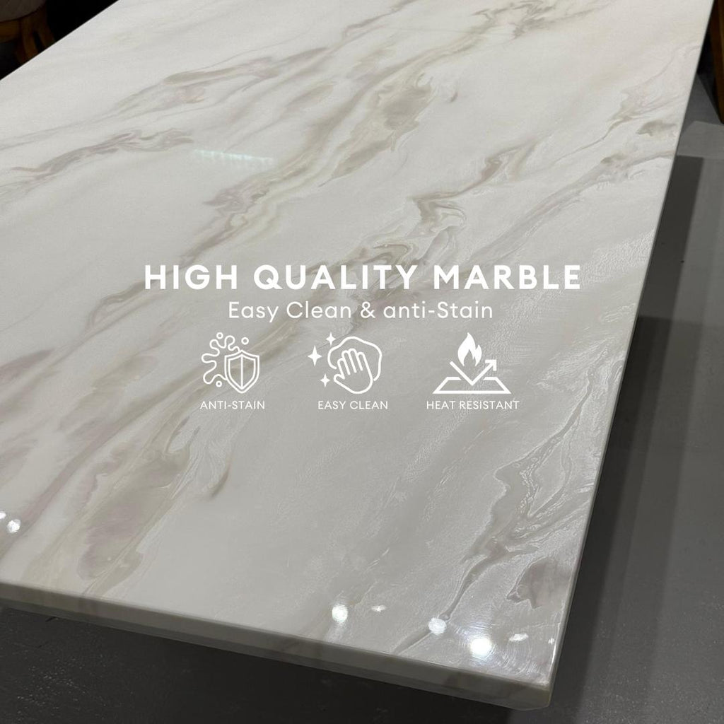 Lunara 6/8s Marble Dining Set | 156-60 / 165-50