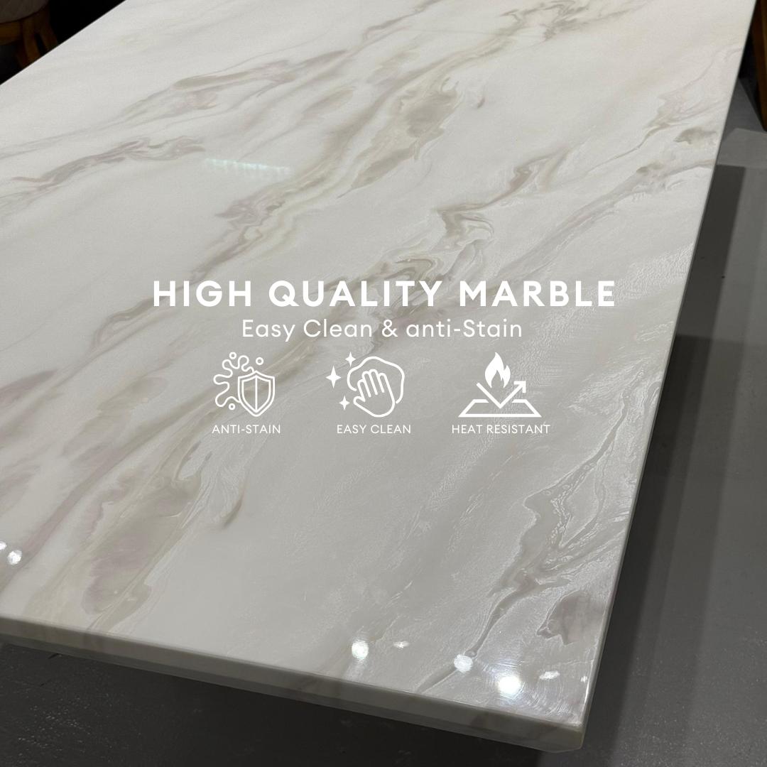 Lunara 6/8s Marble Dining Set | 156-60 / 165-50