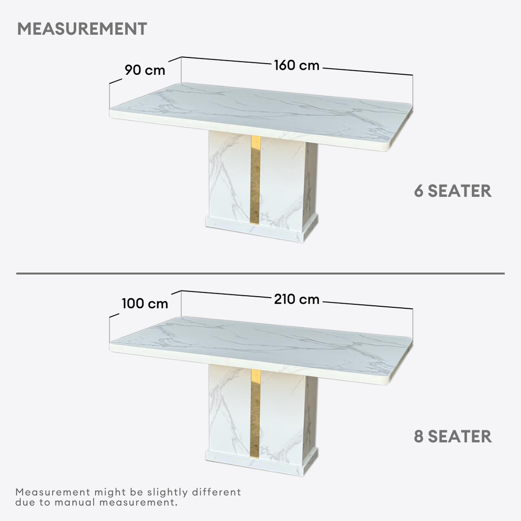 Nerissa Marble Dining Table - 6/8s | 156-56
