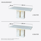 Nerissa Marble Dining Table - 6/8s | 156-56