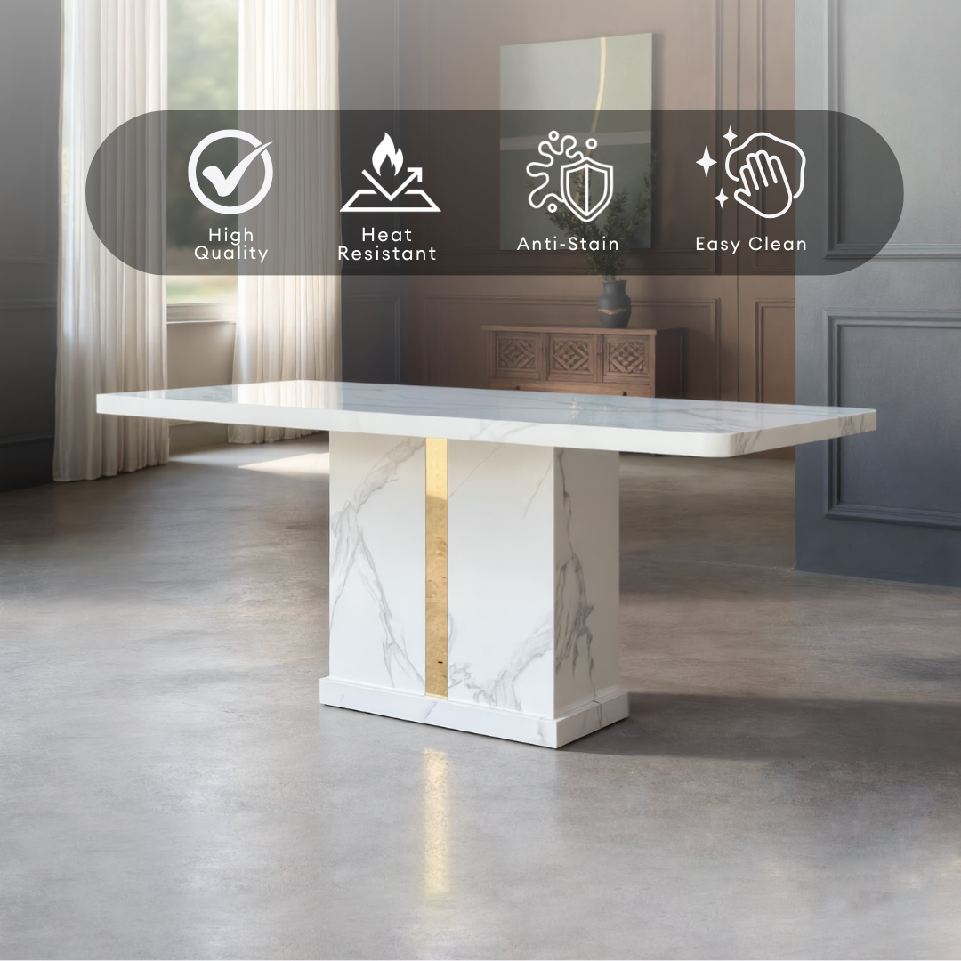 Nerissa Marble Dining Table - 6/8s | 156-56