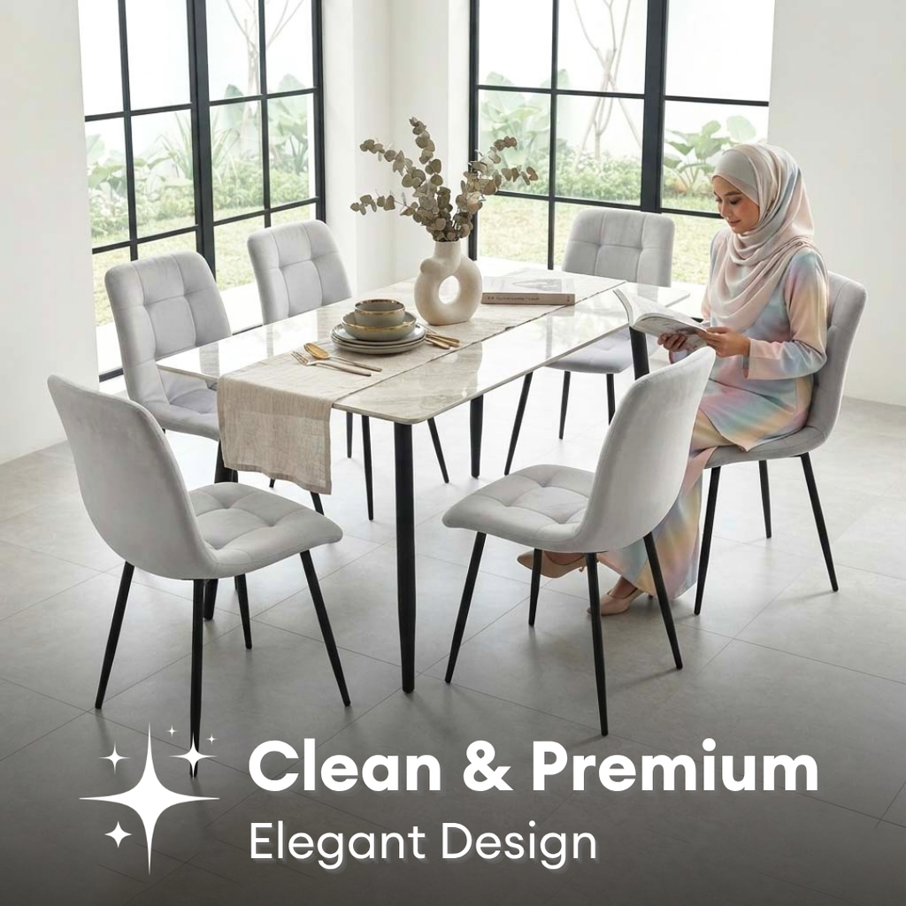 Elara 6s Sintered Stone Dining Set | TJ04-18