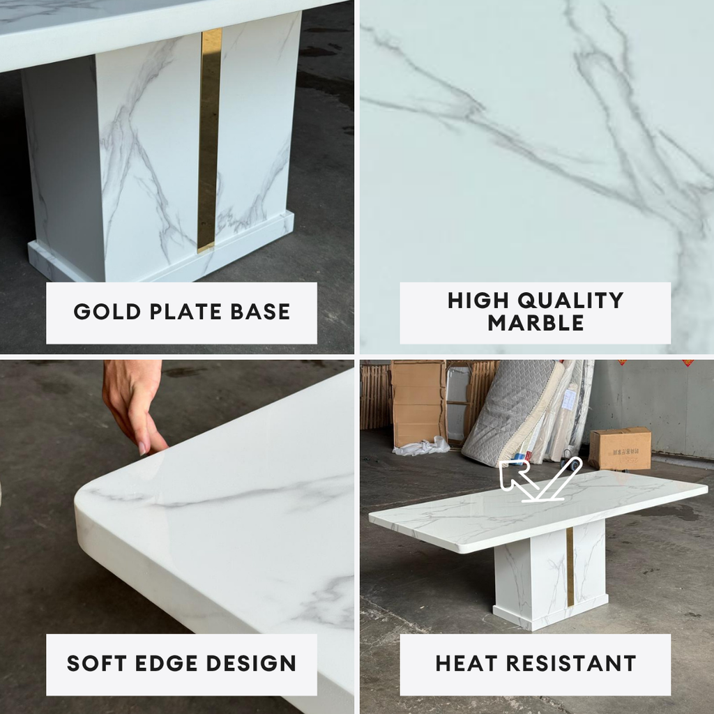 Nerissa Marble Dining Table - 6/8s | 156-56
