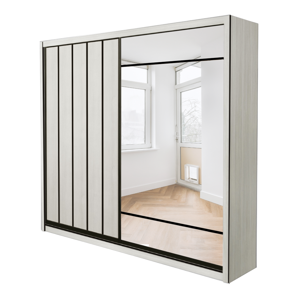 Mason 6/8x8ft Wardrobe - Half Mirror Door | 131-19