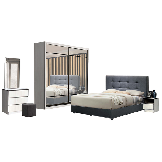Bedroom set 4in1/ Bedframe + Wardrobe + Dressing Table + Stool