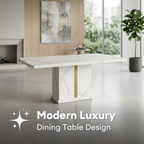 Nerissa Marble Dining Table - 6/8s | 156-56
