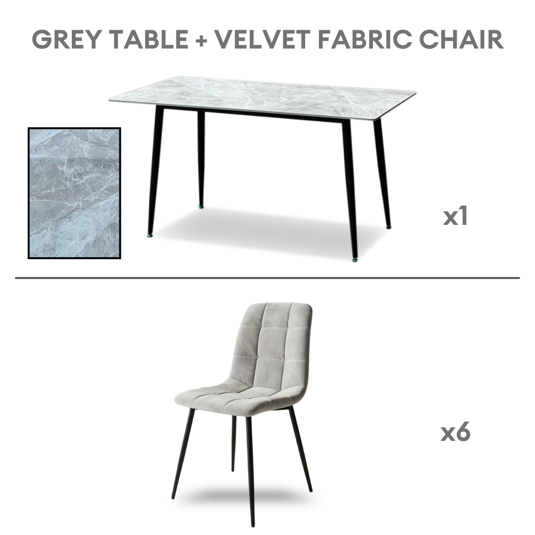 Elara 6s Sintered Stone Dining Set | TJ04-18