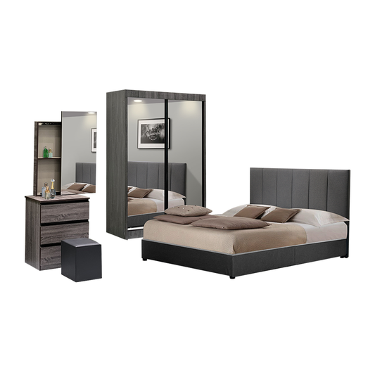 Bedroom set 4in1/ Bedframe + Wardrobe (4 x 6ft) + Dressing Table + Stool