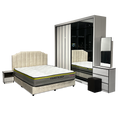 Keshui Bedroom Set ~ Bedframe + Wardrobe + Dressing Table & Stool + Side Table