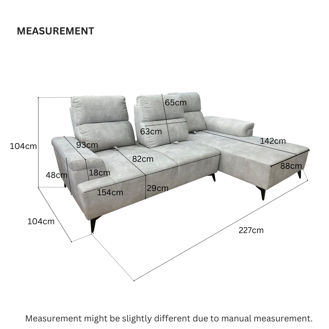 Fabey Push Back L-Shape Sofa | 108-28