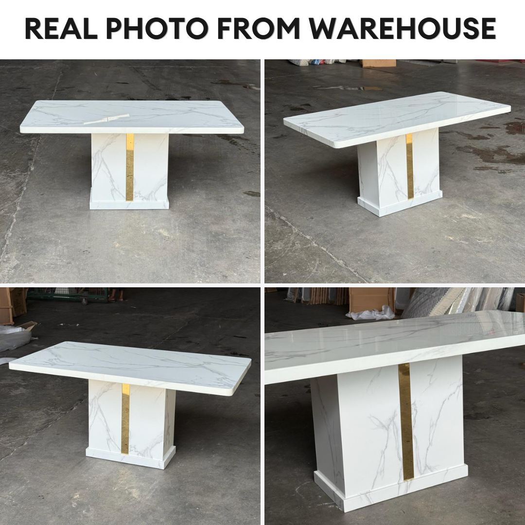 Nerissa Marble Dining Table - 6/8s | 156-56