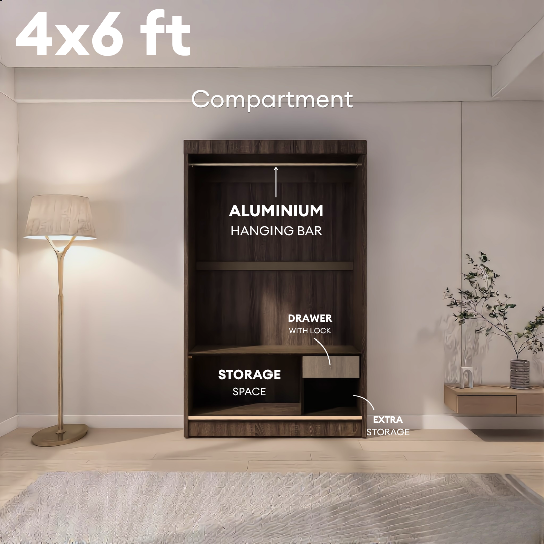 Nolan 4x6ft Full Mirror Wardrobe | 140-02