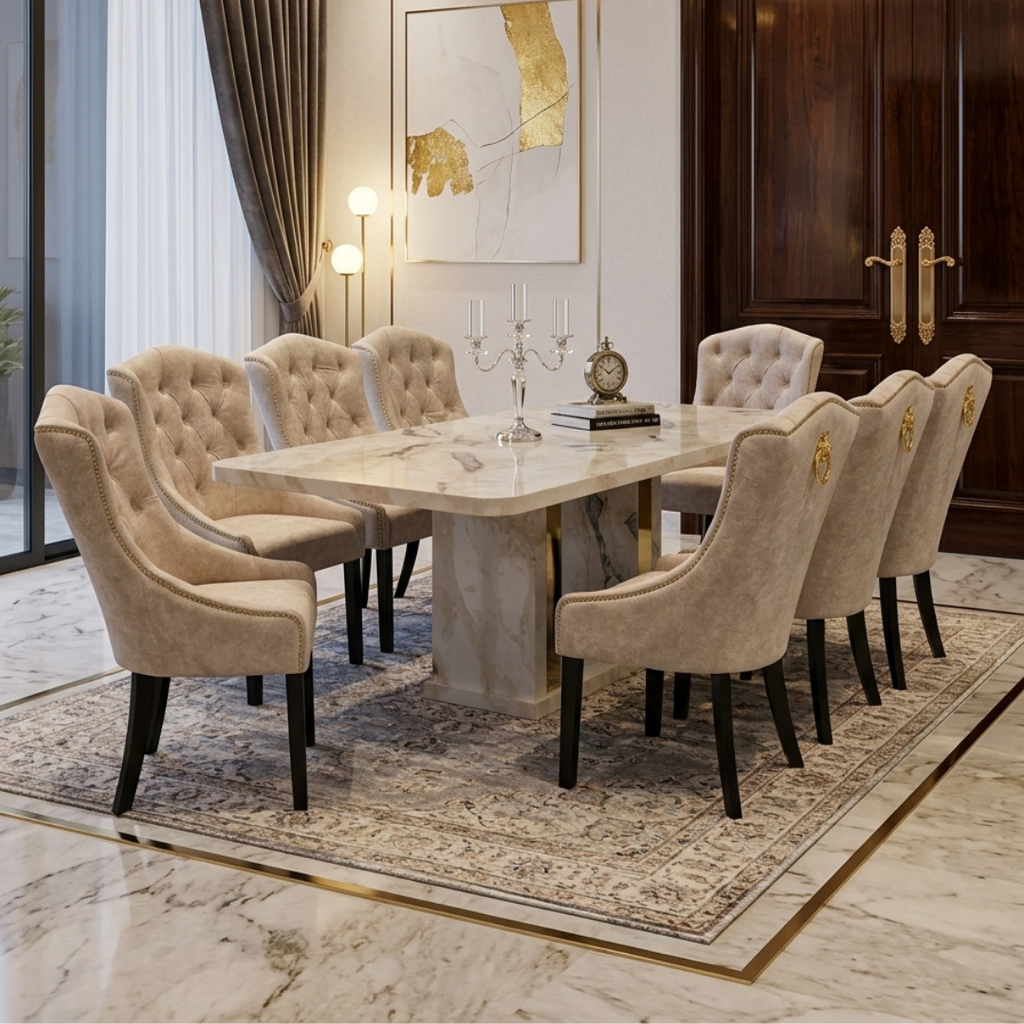 Lucinda 8s Marble Dining Set | 160-07