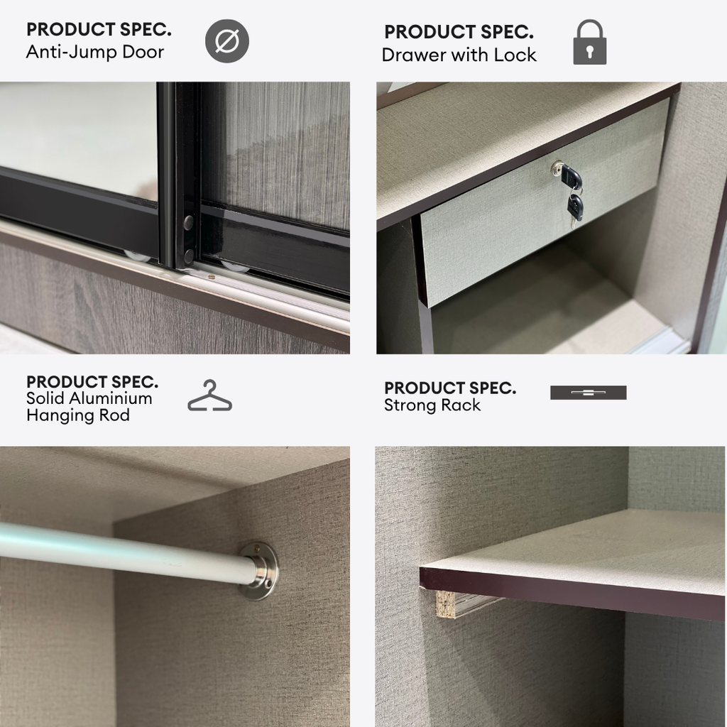 Nolan 4x6ft Full Mirror Wardrobe | 140-02