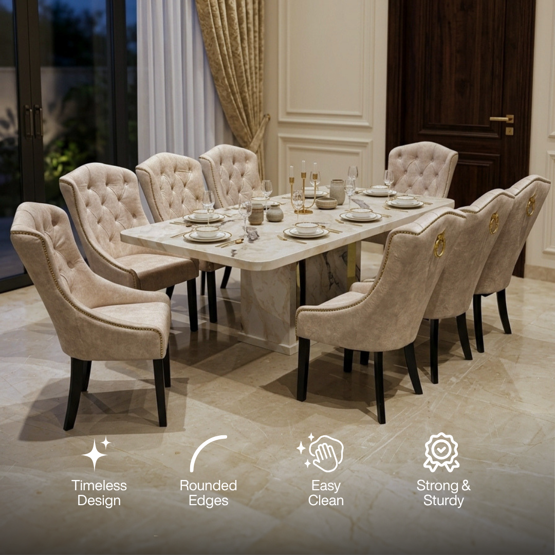 Lucinda 8s Marble Dining Set | 160-07