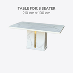 Nerissa Marble Dining Table - 6/8s | 156-56