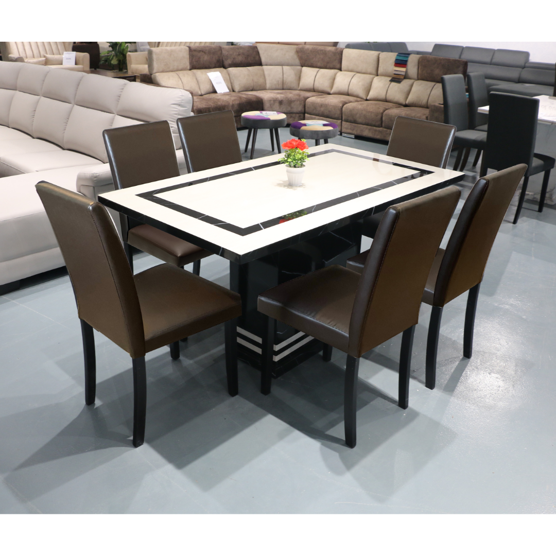 Copa Marble Dining set 1+6