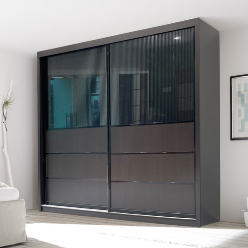 Bellamy 8/6x8ft Anti-Jump Sliding Door Wardrobe in Brown | 131-08