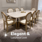 Louise 8s Dining Set in Champagne | 65-25