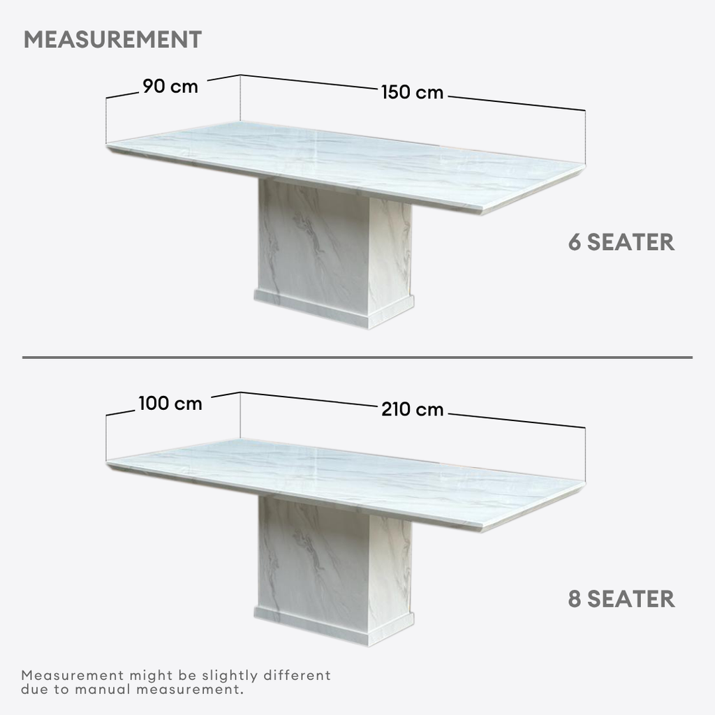 Nouveau Marble Dining Table - 6/8s | 156-50 /60
