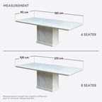 Nouveau Marble Dining Table - 6/8s | 156-50 /60