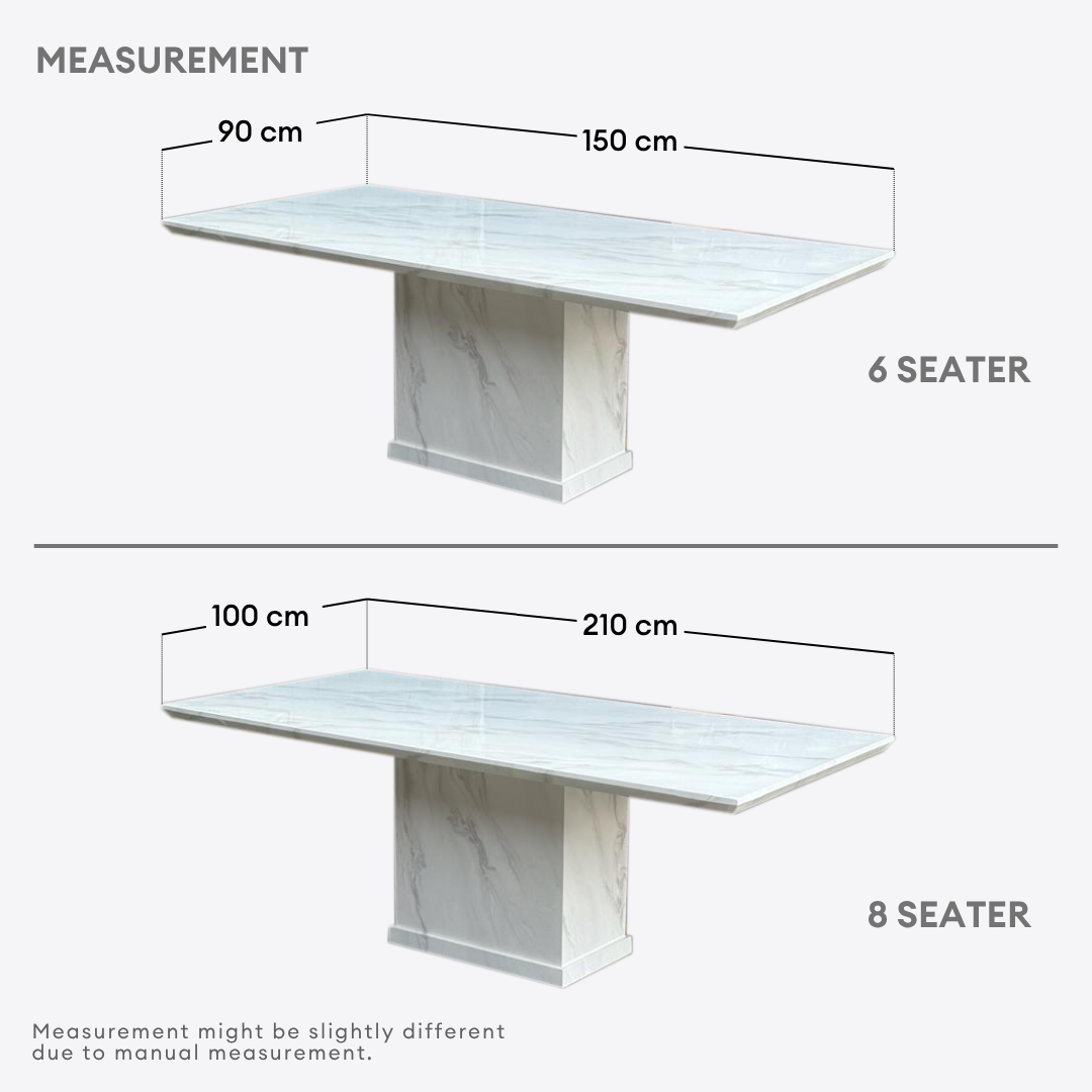 Nouveau Marble Dining Table - 6/8s | 156-50 /60