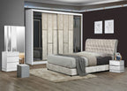 Diamond White Bedroom Set-Bedframe +Wardrobe +Dressing Table&Stool +Side Table