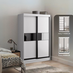 Ninaa 4x6ft Black Frame Sliding wardrobe