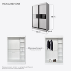 Ninaa 4x6ft Black Frame Sliding wardrobe