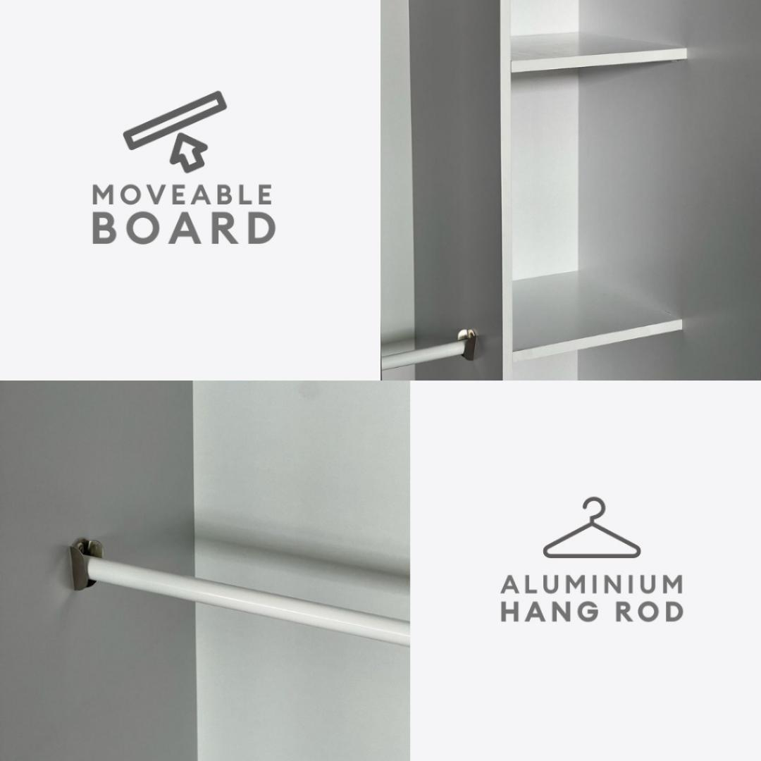 Ninaa 4x6ft Black Frame Sliding wardrobe