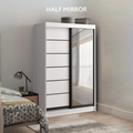 Ninaa 4x6ft Black Frame Sliding Wardrobe | 150-16