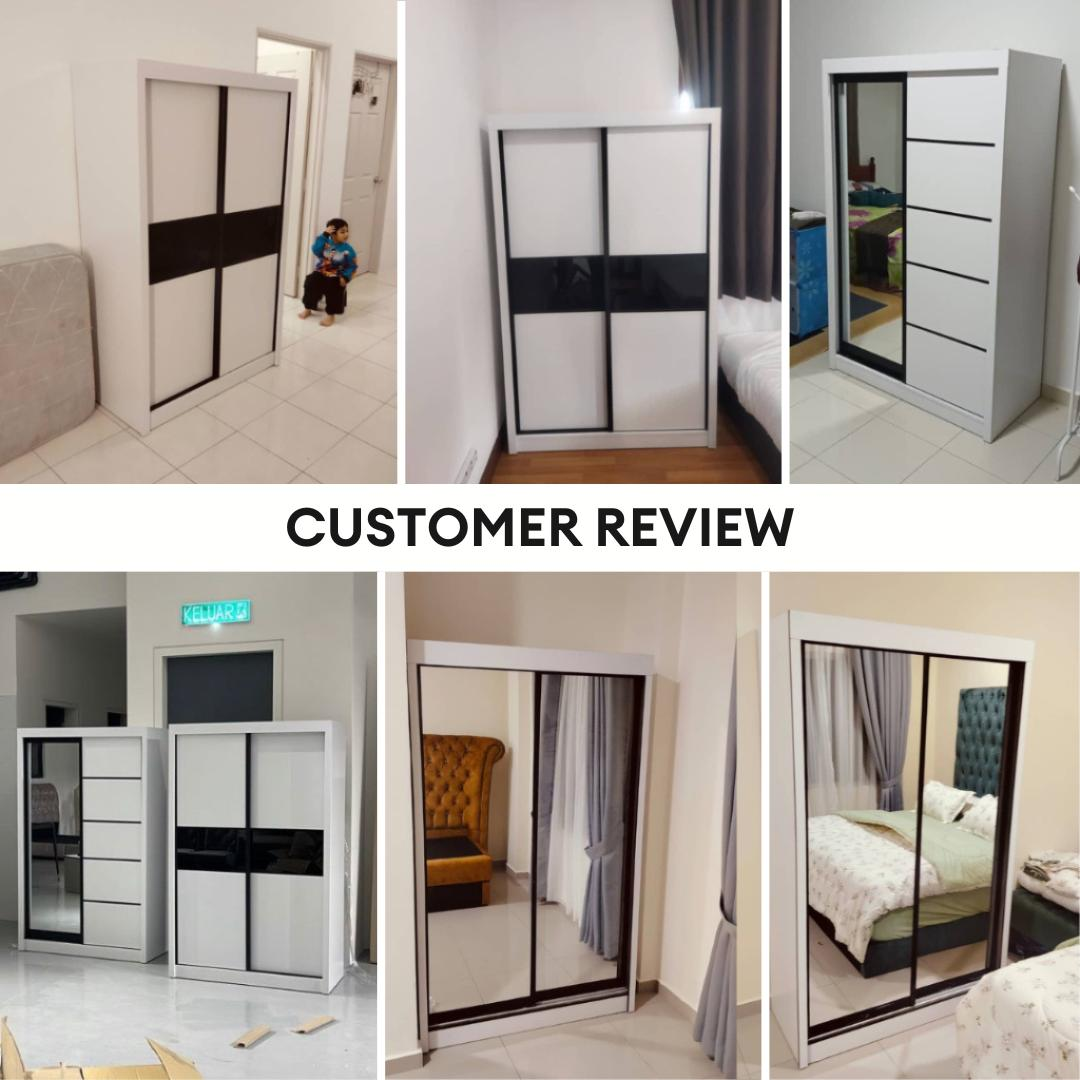 Ninaa 4x6ft Black Frame Sliding wardrobe