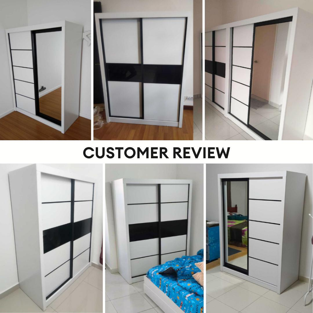 Ninaa 4x6ft Black Frame Sliding wardrobe