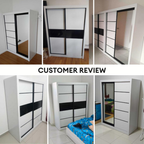 Ninaa 4x6ft Black Frame Sliding wardrobe