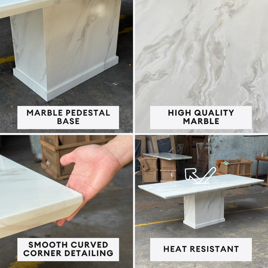 Nouveau Marble Dining Table - 6/8s | 156-50 /60