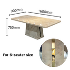 Snowsky Marble Dining set 1+8