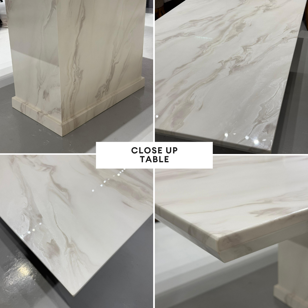 Nouveau Marble Dining Table - 6/8s | 156-50 /60