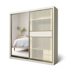 Benjamin 8/6/5x8ft LED light Wardrobe - 1Mirror + 1Glass | B22-83