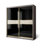 Brandon 8/6/5x8ft Wardrobe - 2 Black Glass Door | 140-09